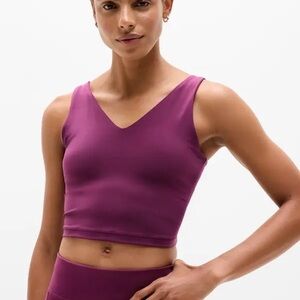 Athleta Transcend V-Neck Crop Sports Bra D-DD — Plum